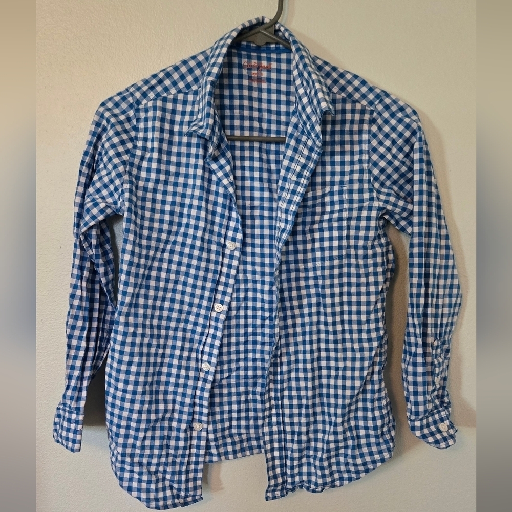 Cat & Jack | Blue Plaid Button Down Shirt Size Medium